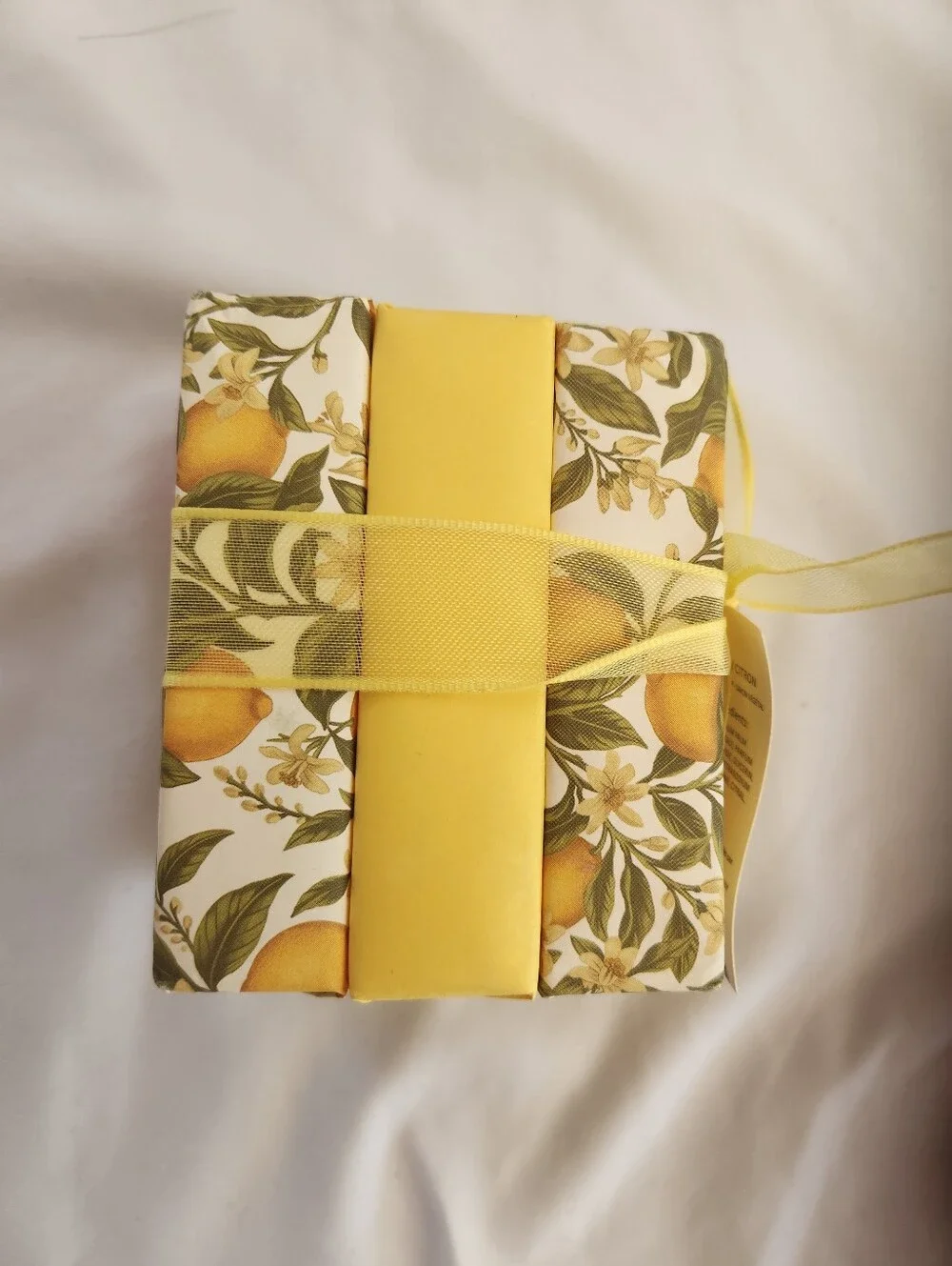Alchimia Soaps — Set of 3 Lemon Citron Italian Scented Soap Bars — Hand Wrapped